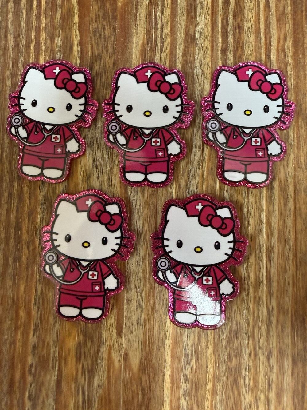5 Pc Hello Kitty Acrylic Flatbacks